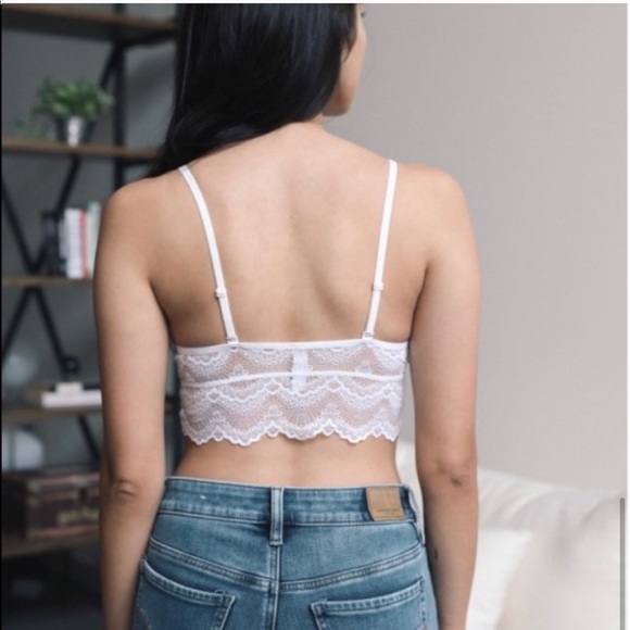 Structured Scalloped Lace Bralette White - Picture 3 of 8